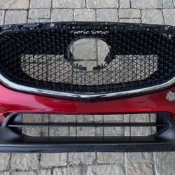 MAZDA CX5 CX-5 CX 5 RED FRONT BUMPER ORIGINAL 2017 2018 2019 2020 2021 + RADIATOR GRILLE