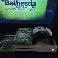 Xbox One S with 2 Controllers And 3 Games