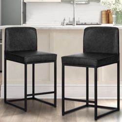 Black Counter Bar Stools Set Of 2