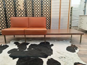Rare iconic sofa bench with coffee table