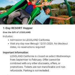 4x Legoland Resort Hopper Tickets