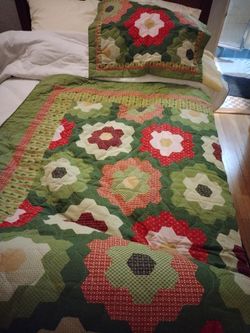 Multicolored, Queen Size Quilt With Matching Shams