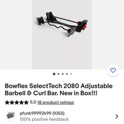 Bowflex SelectTech 2080 Adjustable  Barbell & Curl Bar 