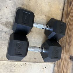 new pair of 30lb rubber dumbbells $60