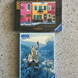 2 RAVENSBURGER Puzzles. 1 BRAND NEW/ 1 Vintage 1983(opened). 1000 & 1500 Pcs.