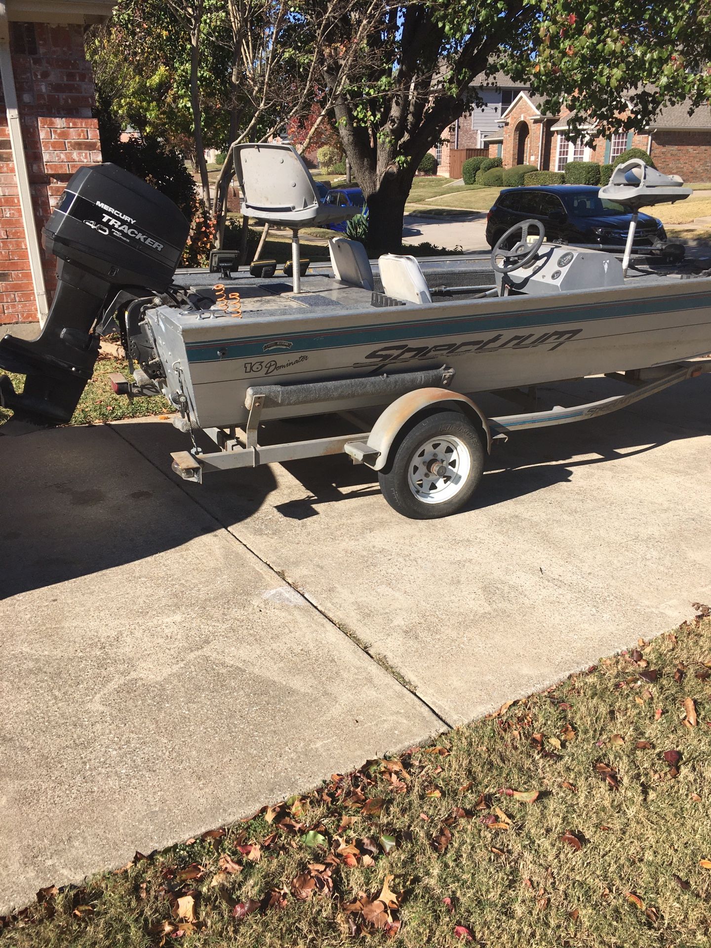 1996 Spectrum Aluminum Boat With 40hp Mercury Engine Runs Great Lake Ready