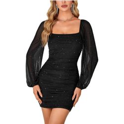 Black Long sleeve Dress with sparkles 