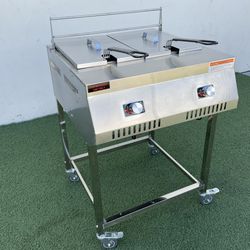 Double Fryer Outdoor Propane Baskets Included Catering Supplies Store Pickup Only Freidora De Acero Inoxidable Incluye Canastas