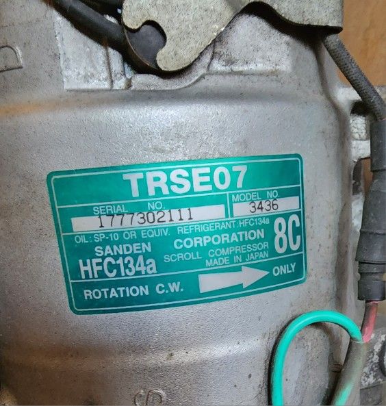 06-13 OEM Honda Fit A/C Compressor AC Sanden TRSE07