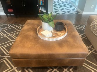 Faux Leather Ottoman Coffee Table