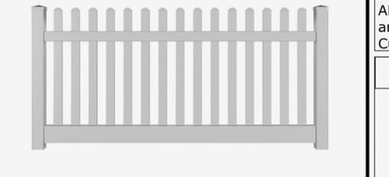 White Vinyl Picket Fence Panel