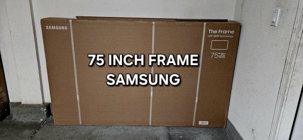 75 Inch Frame Samsung Smart TV 4K UHD Qled with 120 Hz refresh rate. Brand new In the box.