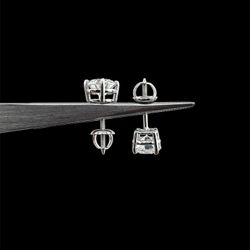 14k White Gold Screw Back Earrings 