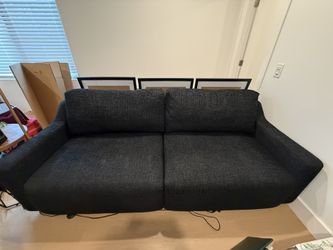 Serta Glendale 90.2" Queen Size Wall-Hugging Convertible Sofa, Dreamcoil Comfort, Chenille Fabric, B