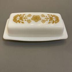 Vintage Pyrex Butterfly Gold Butter Plate