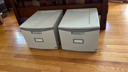 2 stackable file drawers