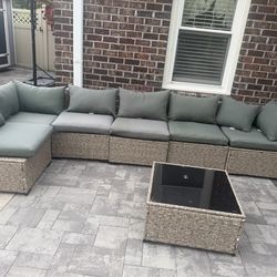 Green outside furniture