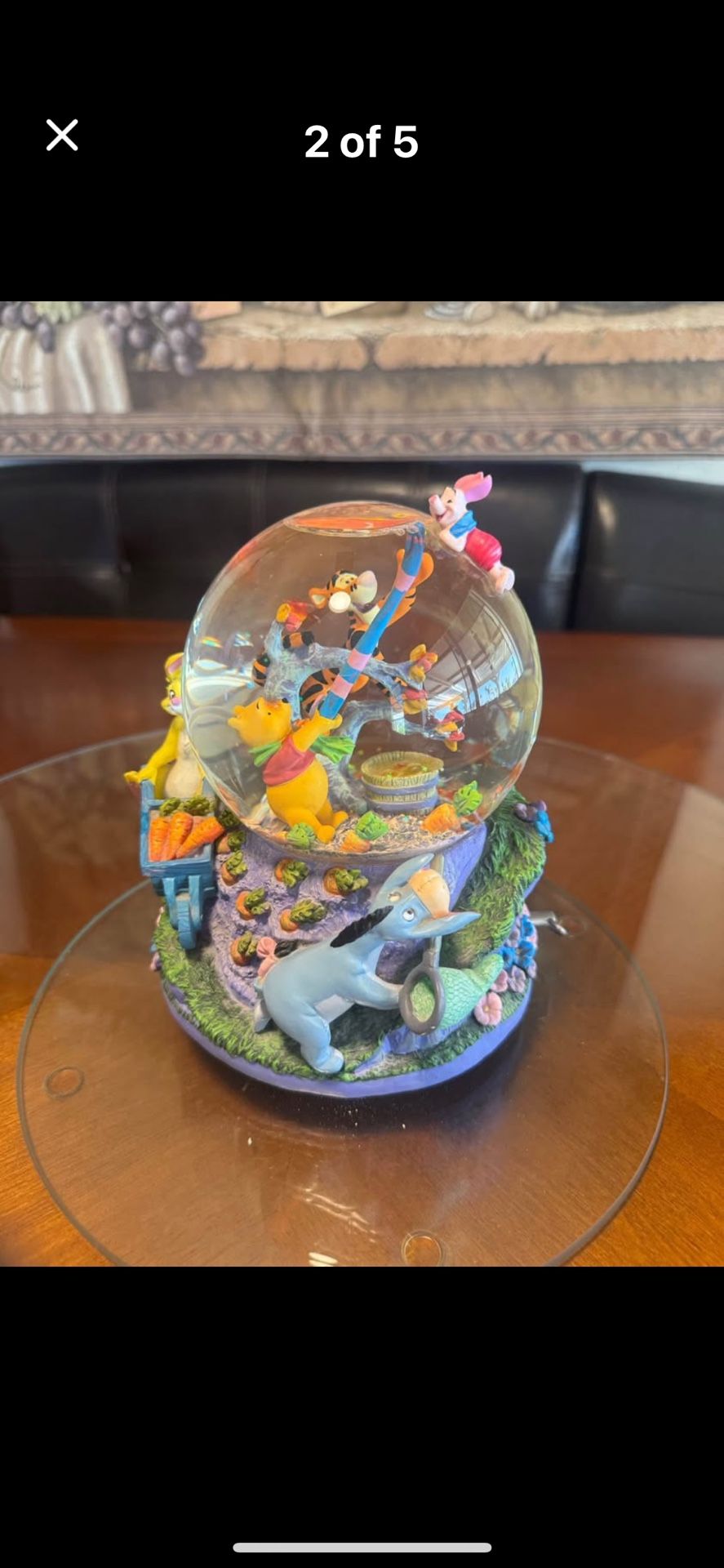 Vintage Winnie The Pooh Musical Snow Globe