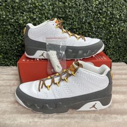 Men's 10.5 - Nike Air Jordan 9 G NRG White University Gold Golf Shoes FN6931-100
