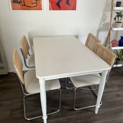 4 Person White Dining Table