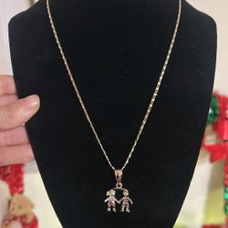 1 Boy 1 Girl Pendant With Necklace 