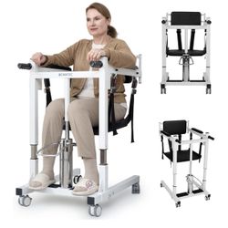 Patient Lift Transfer Chair - Portable Folding Transfer Lift Chair for Home Seniors and Adults, Disabled 