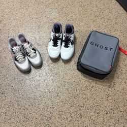 2 Pairs Of Nike Golf Shoes. Size 12 And Ghost Shoe Bag. 