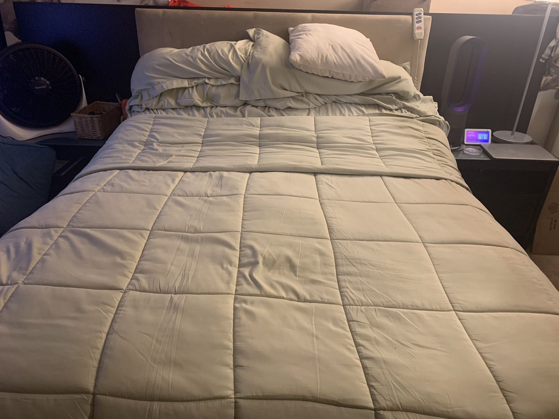 bedroom set dresser, chest and 2 night stands bed and mattress