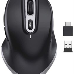 🖱️Type C Wireless Mouse, Jelly Comb Ergonomic Dual Mode 2.4GHz Wireless Mouse with USB and Type C Receiver for PC, Laptop, Computer, MacBook and All