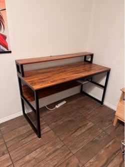 Industrial Wood and Metal Computer Desk