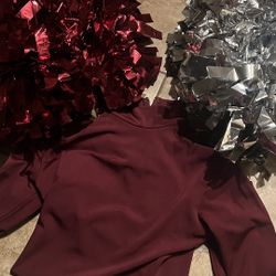 Cheer Pom Poms And Bodysuit