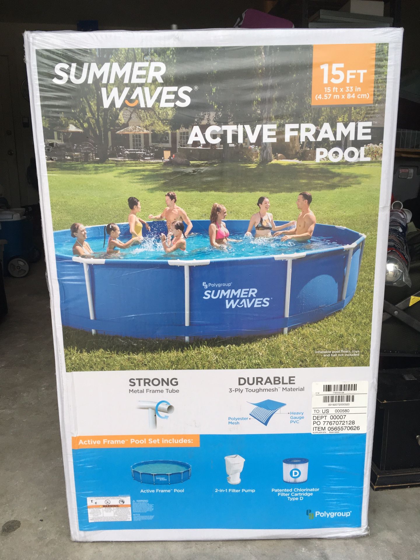 Summer Waves 15ft Above Ground Swimming Pool Active Metal Frame