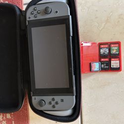 Nintendo Switch With 5 Games And Travel Case Never Been Used 