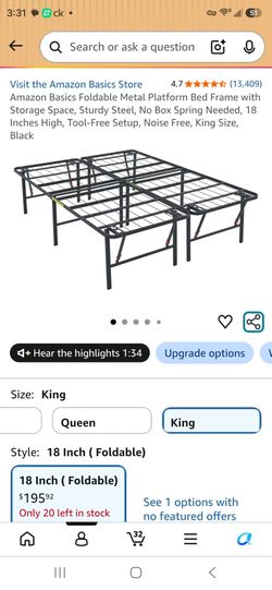 Metal king size bed frame
