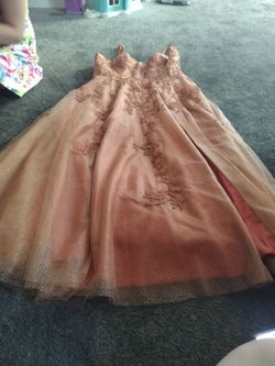 Prom / bridesmaid dress dark orange and a size 14