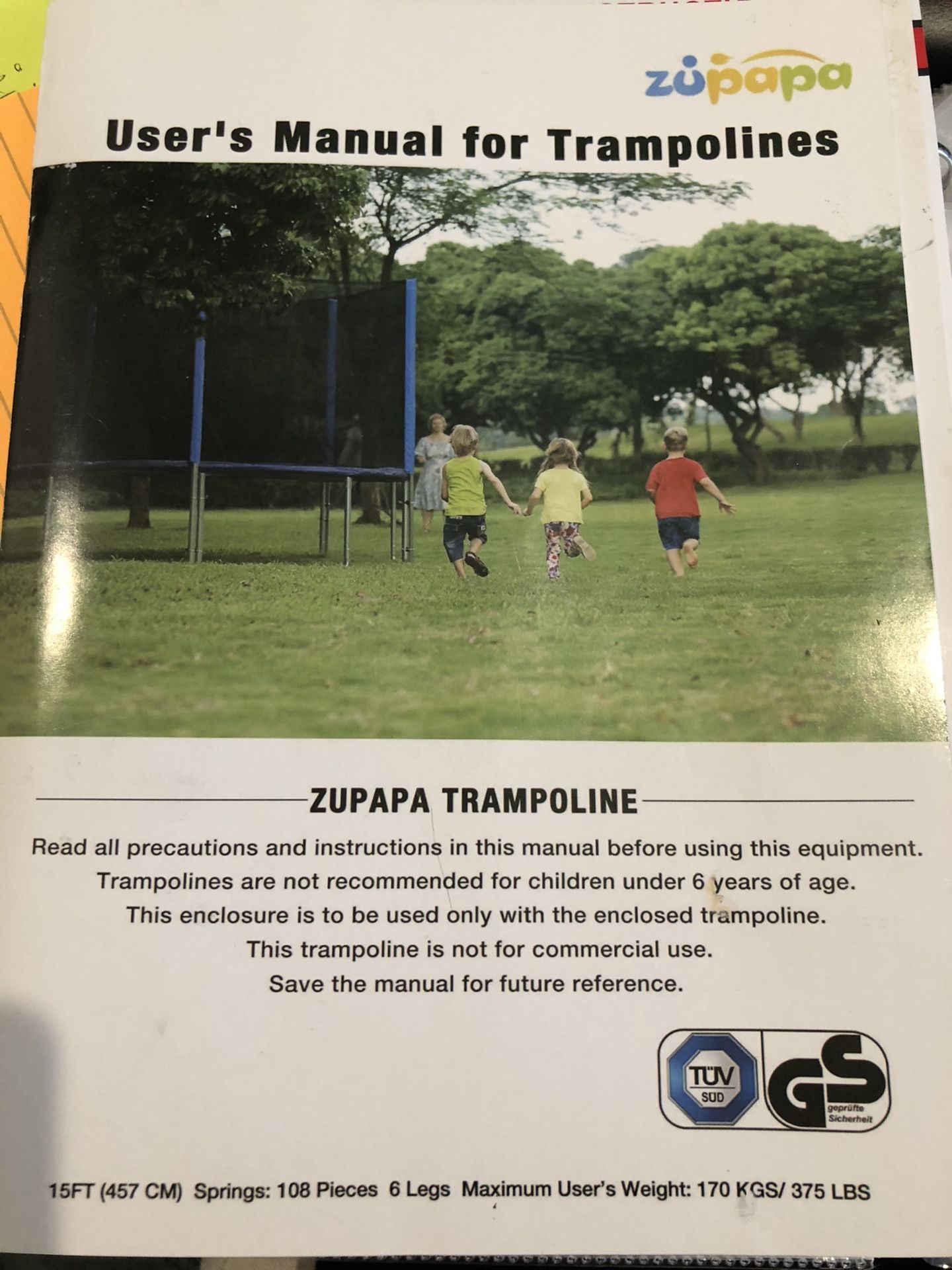 Zupapa 15ft Trampoline