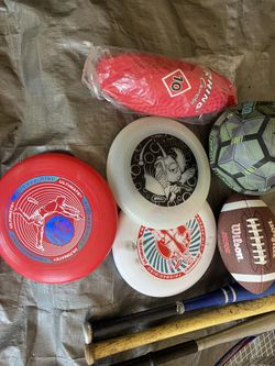 Frisbees, Football, Soccer Ball 