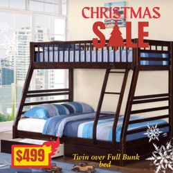 Twin Over Full With Storage Bunk Bed 