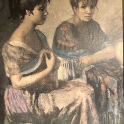 Beautiful Framed Painting Vintage 