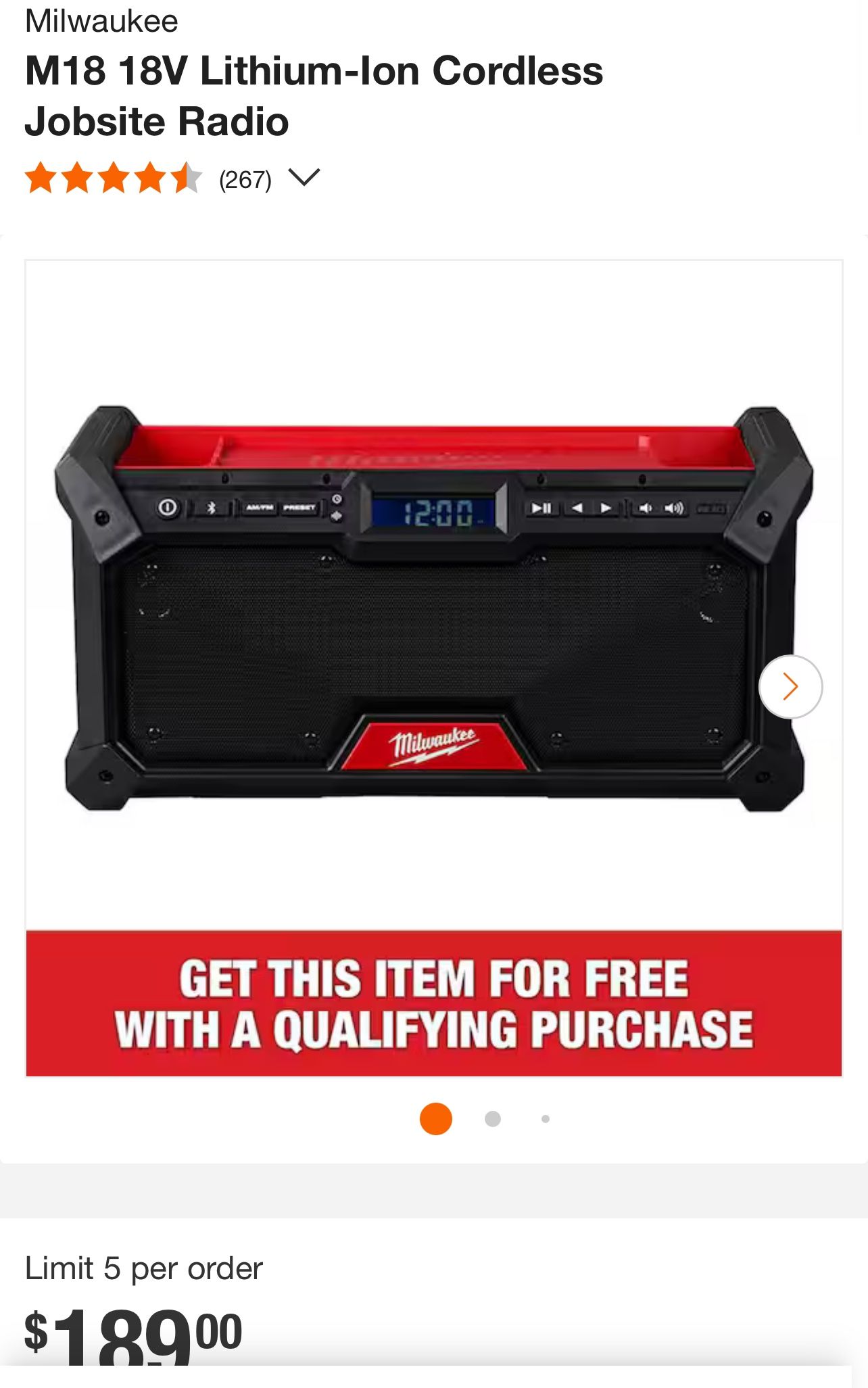 New In box Milwaukee radio 2952 20