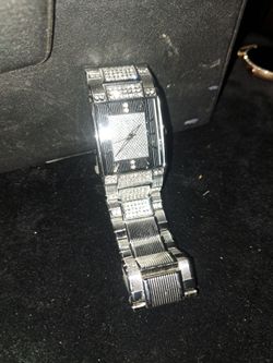 Silver Tone Metal Link Bracelet Watch