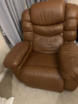 Fair Condition Recliner Leather Chair, Very Comfortable, Moving Sale