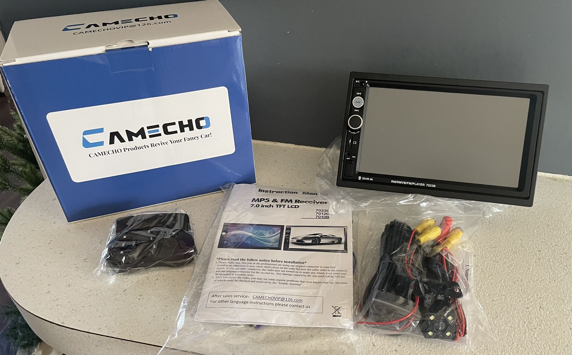 Camecho Car Stereo 2 Din Car Radio 7" MP5 Player with HD Touch Screen Digital Display Bluetooth Multimedia Support USB SD FM Aux-in Double Din Autorad