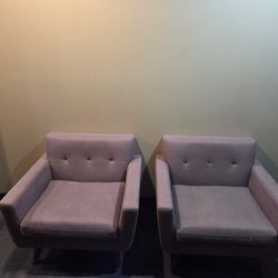 2 oversized gray chairs