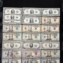 Numismatic US Paper Currency Collection Full Set *Palindrome’s + Star Notes* & More! $1, $2, $10, $20, $50, $100 