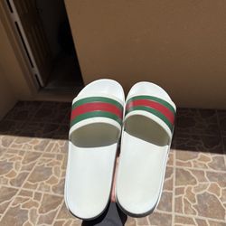 White Gucci Slides Size 10-10.5