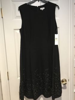 Beautiful black sleeveless dress embroidered plus size 20W