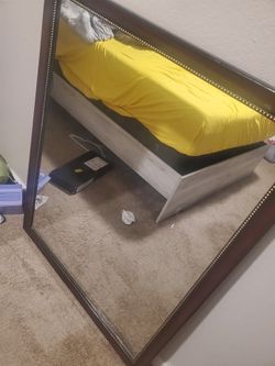 Big Mirror With Brown Trimming