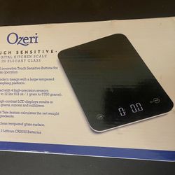 NEW Ozeri Touch Digital Kitchen Scale 12 lbs Tempered Glass (Black)
