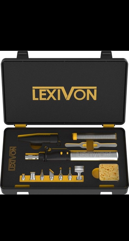 LEXIVON Butane Soldering Iron MultiPurpose Kit Cordless Adjustable Flame(LX-770)
